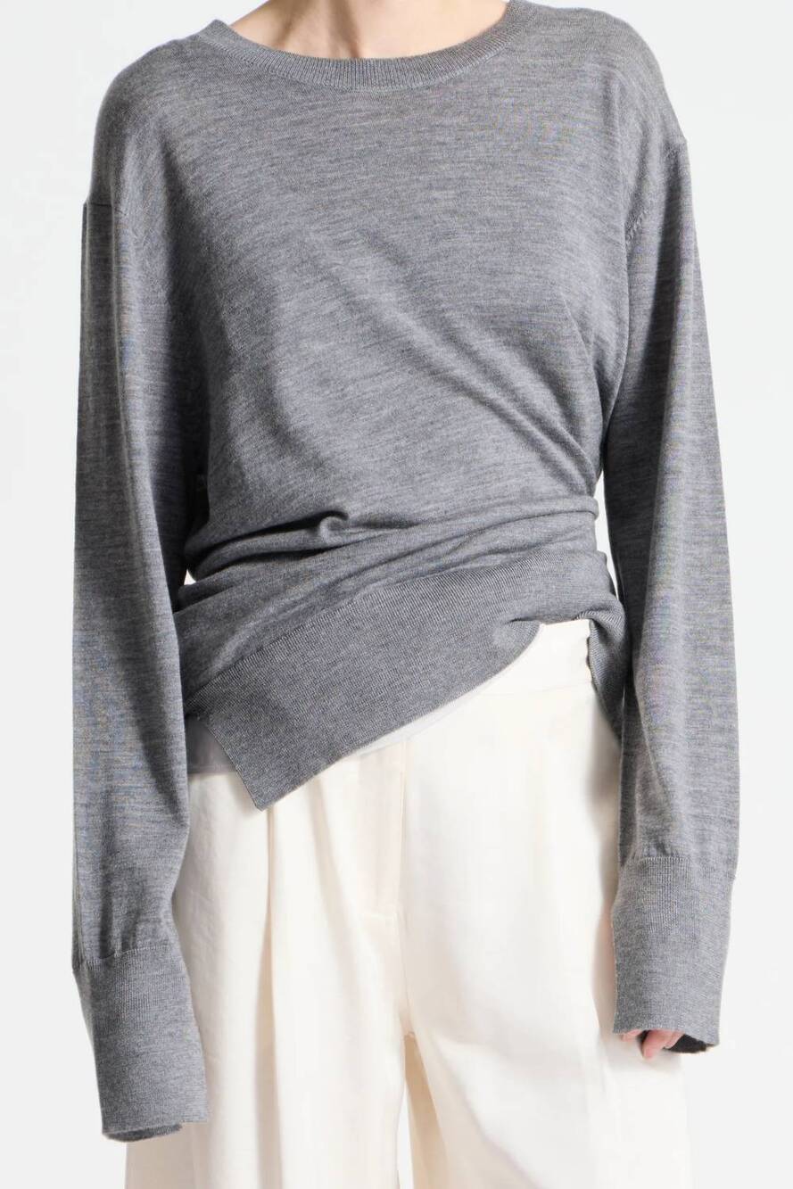 NEW SAINT ART dean merino wool sweater in grey